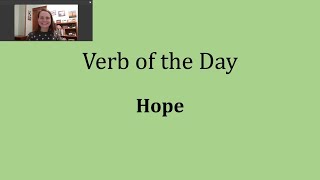 Verb of the Day - Hope