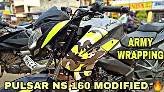 PULSAR NS 160 MODIFICATION | ARMY WRAPPING| NEON GREEN| 🔥