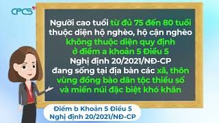 Đối tượng người cao tuổi được hưởng chính sách trợ cấp xã hội hàng tháng