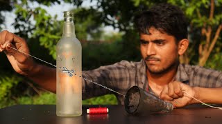 water bottle -घर पर पतले धागे से काट ली कांच की बोतल - 100% working trick