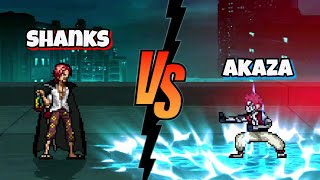 Akaza Vs Shanks one piece x demon slayer fights / mugen