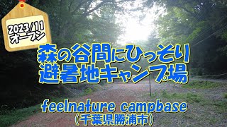 【2023/11オープン】feelnature campbase（千葉県勝浦市）紹介 森の谷間にひっそり避暑地キャンプ場