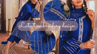 hand embroidery design for dress✨beads embroidery design