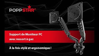 Poppstar - Support moniteur double avec ressort à gaz | écrans 17" à 27" 2kg - 9kg