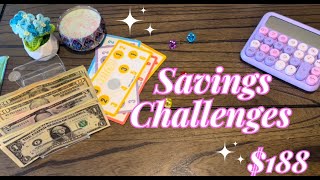 SAVINGS CHALLENGES | $188 | #money #budgeting #cash #cashstuffing #finances #2024 #financialfreedom