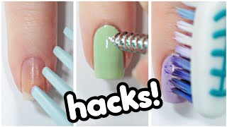 NAIL HACKS 2023 | USING ODD HOUSEHOLD ITEMS FOR NAIL ART DESIGNS!