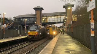 Class 68 Chiltern Set passes through The Hawthorns station