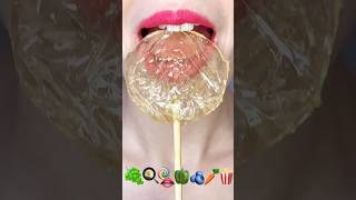 asmr LOLLIPOP🍭 EMOJI FOOD CHALLENGE🍇🍳🍭🫑🫐🥕🍿 satisfying eating sounds mukbang 먹방