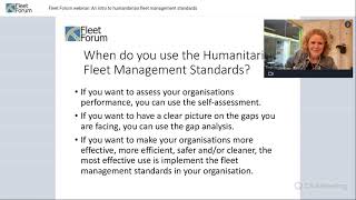 Fleet Forum webinar: An intro to humanitarian fleet management standards