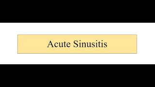 Acute Sinusitis