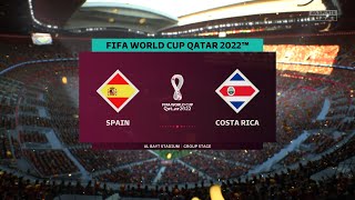 FIFA 23 - SPAIN VS COSTA RICA | FIFA WORLDCUP QATAR 2022 | GROUP E | Full Match PS5 Gameplay | 4K