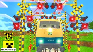 踏切アニメ 電車 ふみきり マイクラ Railway level Railroad crossing trains Minecraft   136