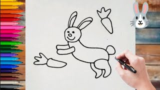 رسم سهل للاطفال / كيفية رسم الأرنب 🐰 رسم كيوت سهل خطوة بخطوة للاطفال / How to draw an Bunny for Kids