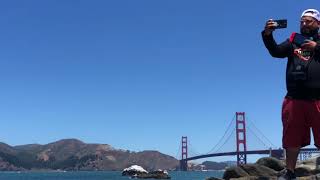 My family enjoying Bakers Beach in San Francisco