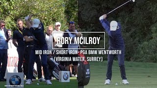 Rory McIlroy Golf Swing Mid Iron & Short Iron (face-on) BMW PGA Wentworth, September 2019.