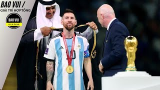 Chiếc áo choàng Messi mặc khi nâng cúp được hỏi mua | Bản tin 24_12_2022