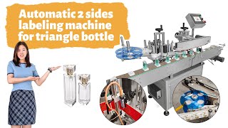 MTW   Triangle bottle labeling machine with clear sticker