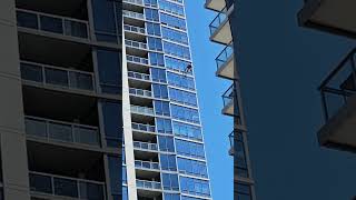 Window cleaning on high rise building! #motivation #automobile #dream #shorts