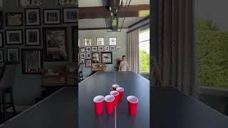 Cup pong in 59 seconds! #trickshots #trickshot #beerpong #shorts