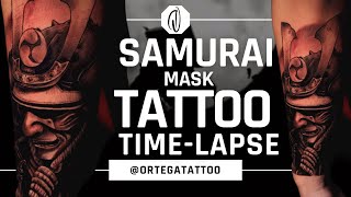 TATTOO TIME-LAPSE #053 | SAMURAI MASK BLACK AND GREY