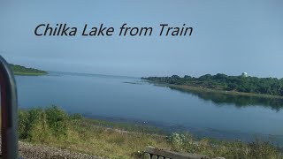 Chilka Lake from Running Train #12666 #chilika #chilkalake