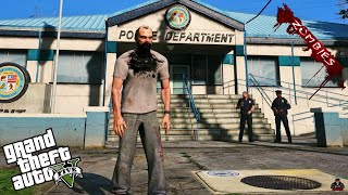 GTA 5 -  Trevor Becomes A Zombie｜And Attacked The Police Station