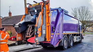 The Beast!! Dennis Elite 6 Bin lorry on GMP/Black bins, OZX