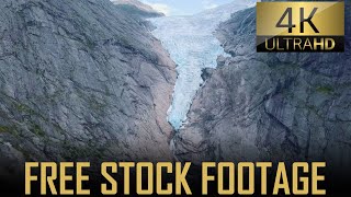 Briksdalsbreen Glacier, Norway | Royalty Free Stock Footage 4K | No Copyright | Free Download