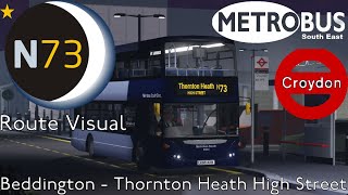 Route N73 Route Visual: Beddington to Thornton Heath High Street | Croydon Roblox