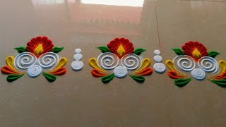 Simple Diwali  Border Rangoli Designs/border rangoli designs for Diwali/rangoli/rangoli design