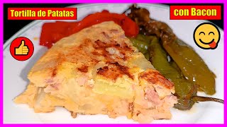 ✅ Tortilla de Patatas con Bacon y Cebolla // Tortilla Española con Bacon 🇪🇦😋👍