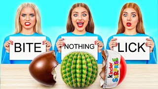 Bite, Lick or Nothing Challenge | Crazy Challenge by Jelly DO