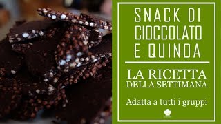 Ricetta degli Snack  di quinoa soffiata e cioccolato fondente (Adatti a tutti i gruppi)