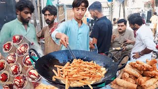 10 Years Old Kid Selling FRENCH FRIES | Ice Gola Making | How To Make Perfect French Fries