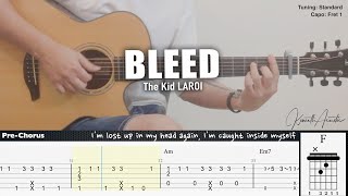 BLEED - The Kid LAROI | Fingerstyle Guitar | TAB + Chords + Lyrics