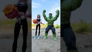 Hulk took back the lollipop for the spider woman Marvel Toys