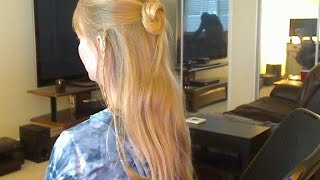 5 Minute Half-Up Bun with Braids