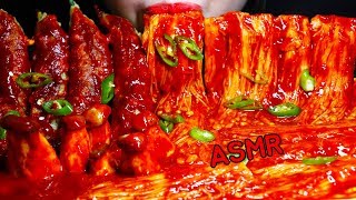 ASMR तली हुई मिर्च, कुकुरमुत्ता حار Lada goreng dan jamur pedas Enoki Mushroom fired Chilli 고추 튀김