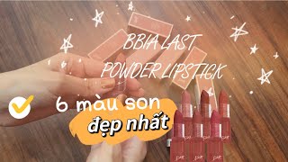 6 MÀU SON LÌ ĐẸP NHẤT CỦA BBIA LAST POWDER LIPSTICK | Review | MIMI OFFICIAL