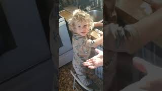 Caught my two year old washing dishes. No complaints.