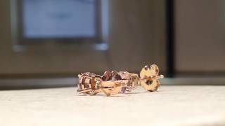 1.00 carat Morganite Stud Earrings in 14K Rose Gold