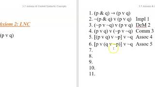 3.5e Propositional Syntax 5: Axioms Central Syntactic Concepts