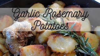 CRISPY Garlic Rosemary Potatoes Recipe makes a beautiful side dish for dinner