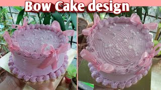 Trending Bow Cake Tutorial🎂The Viral Vintage Bow Cake🎂Bow cake Design🎂Simple Quick Bow cake #Bowcake