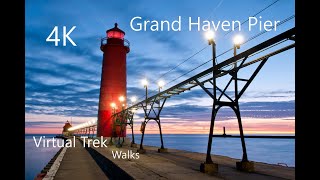 Grand Haven Pier at Dusk (4K)