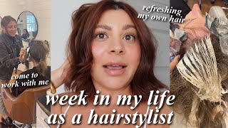 Refreshing my hair color at home, full days of hair clients & spending time with friends // vlog