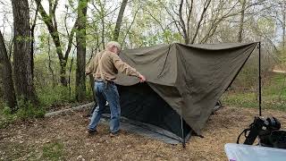 GREEN ELEPHANT Adjustable Tarp Poles will Open up the Tent..Camp Kent Set Up (Clip 3 of 8) - Part 13