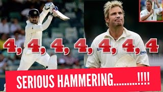 Sehwag vs Shane Warne - 4,4,4,4,4,4,4 - Sehwag gives Warne a SERIOUS HAMMERING...SENSATIONAL STUFF!!