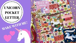 UNICORN POCKET LETTER // MAKE WITH ME // HOW TO MAKE A POCKET LETTER 🦄