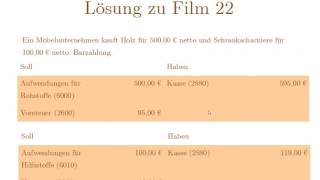 Kaufleute lernen leicht Buchhaltung 22: Lösungsfilm